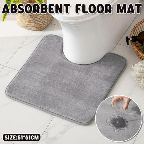 Premium Water Absorbent Memory Foam Floor Mat – Silver Grey