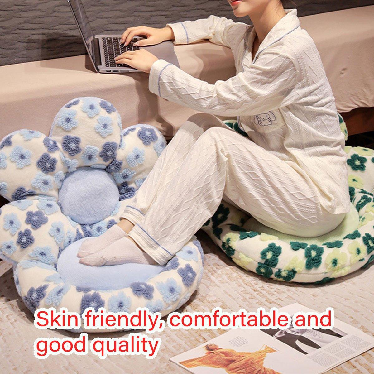 Flower Shaped Soft Seat Cushion - Cute Design for Home and Office, Red