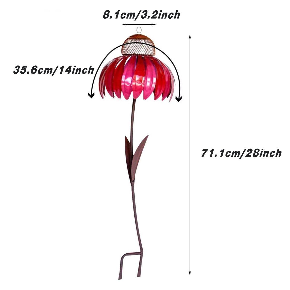 Premium Decorative Metal Flower Bird Feeder for Garden Hanging - 71.1cm