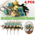 4pcs Artificial Flowers 13" Multicolour Floral Arrangement for Home Decor - SuperSaverAU - view 1