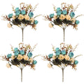 4pcs Artificial Flowers 13" Multicolour Floral Arrangement for Home Decor - SuperSaverAU - view 2