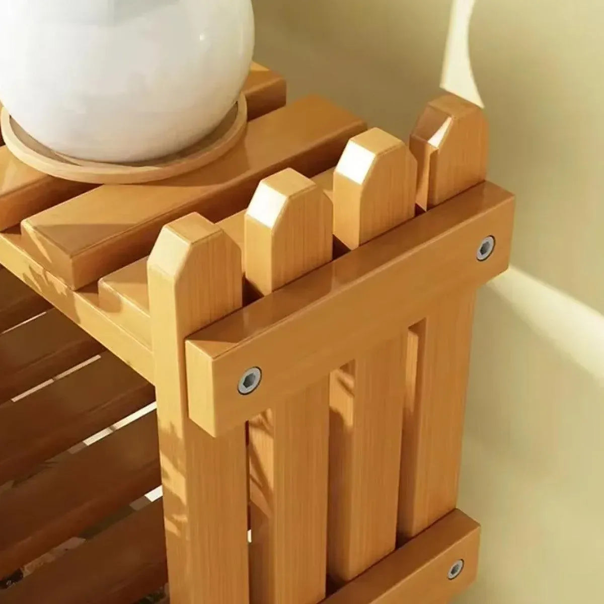 Premium 2-Tier Bamboo Plant Stand – Natural Bamboo