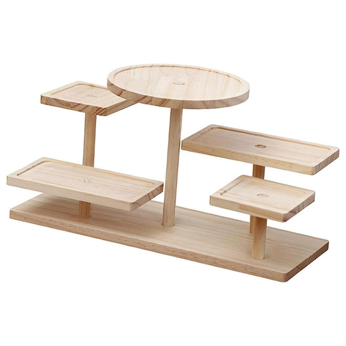 Multi-Tier Wooden Step Shelf Desktop Organizer for Home or Office