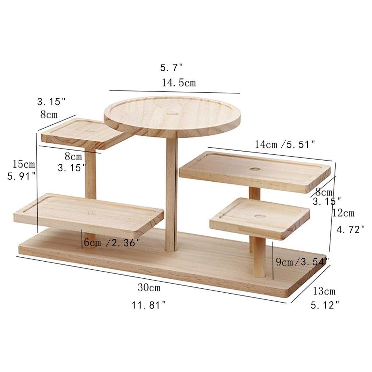Multi-Tier Wooden Step Shelf Desktop Organizer for Home or Office