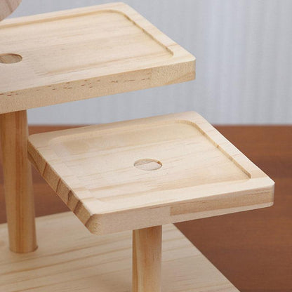 Multi-Tier Wooden Step Shelf Desktop Organizer for Home or Office