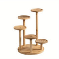 Premium Round Bamboo Tabletop Flower Stand – Multi-Tier Display Rack