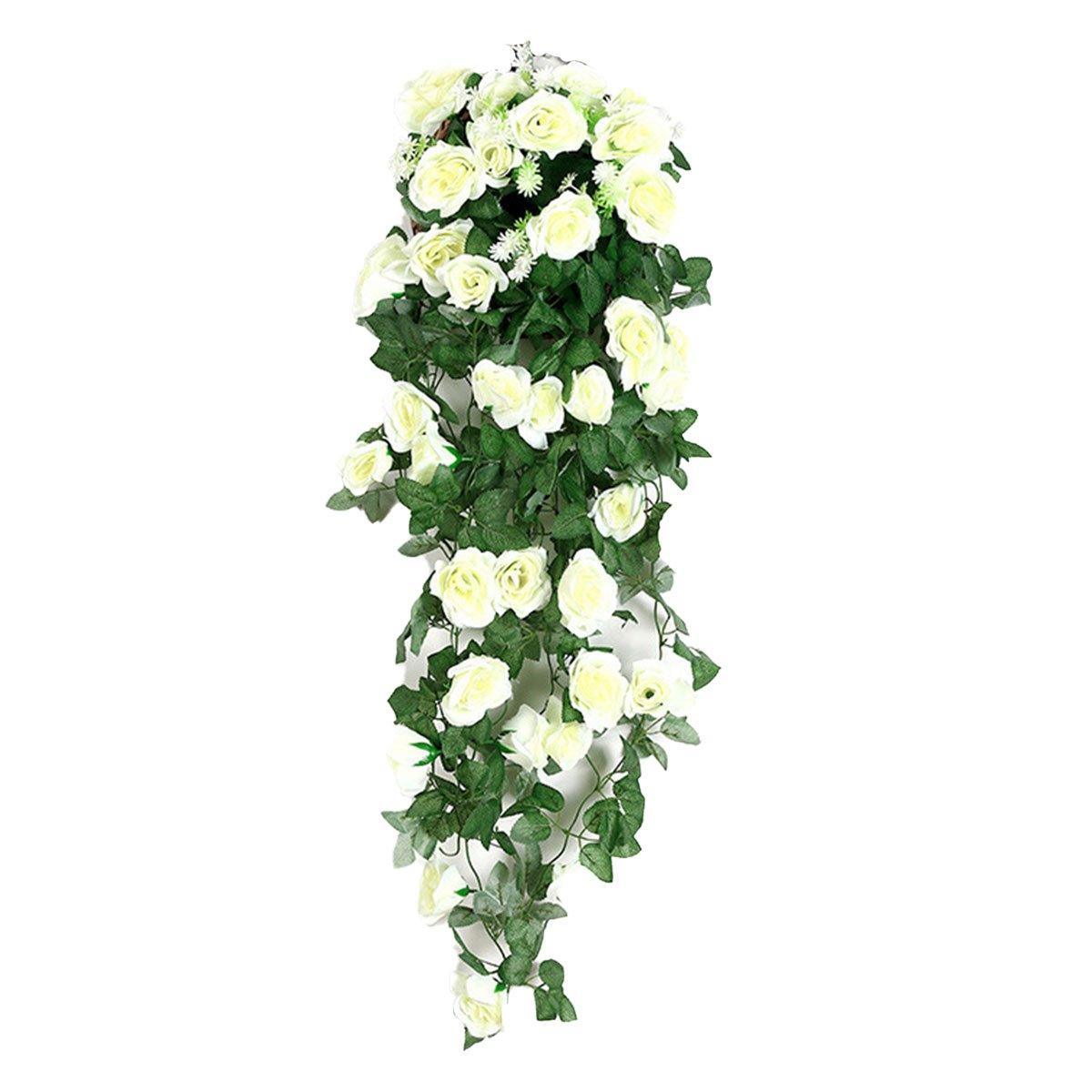 2PCS Artificial Rose Garland Hanging Vines 90 cm - Lifelike Wall Decor - SuperSaverAU - view 9