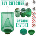 Premium Reusable Hanging Fly Trap Net Cages - 6pcs