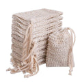 Premium 50pcs Cotton Linen Exfoliating Soap Saver Bags with Drawstring Closure