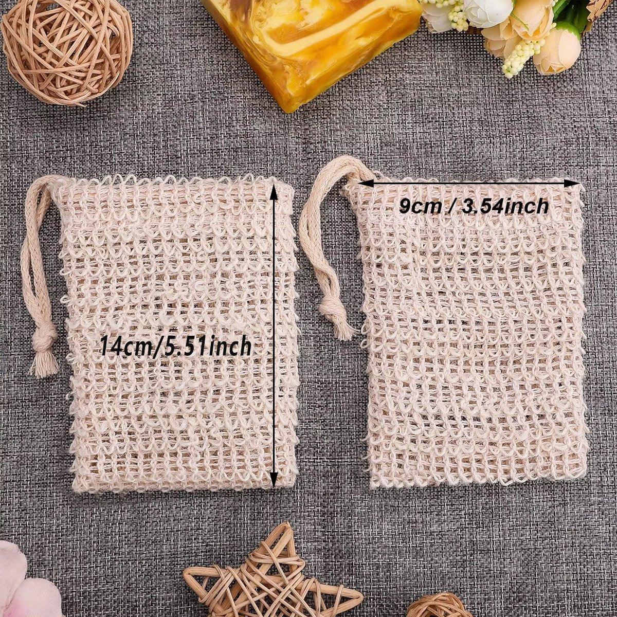 Premium 50pcs Cotton Linen Exfoliating Soap Saver Bags with Drawstring Closure