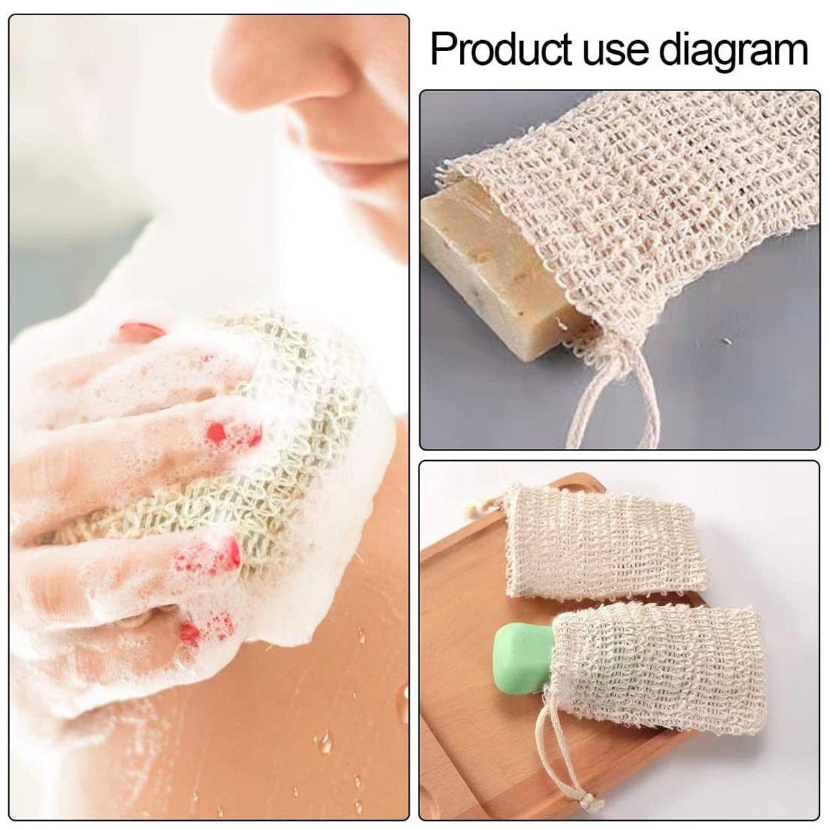 Premium 50pcs Cotton Linen Exfoliating Soap Saver Bags with Drawstring Closure