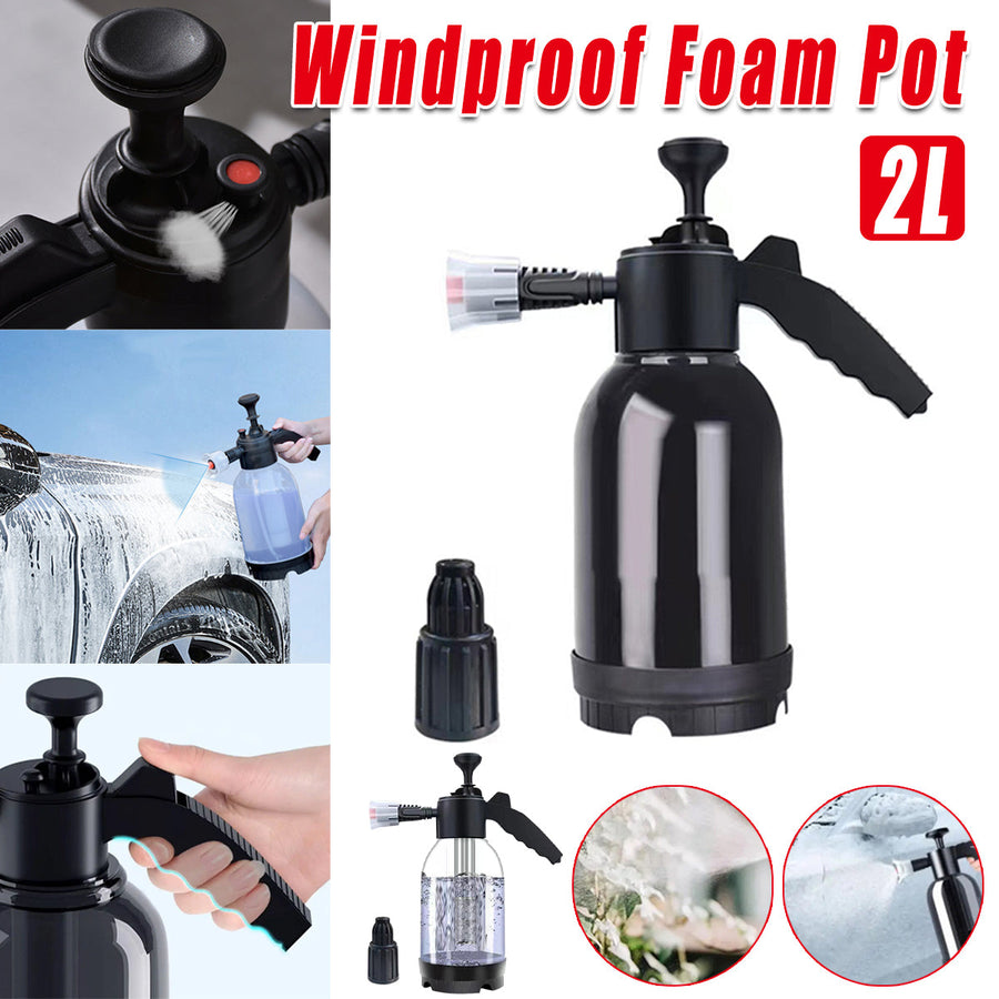 Premium 2L Handheld Car Wash Foam Sprayer – White with Adjustable Nozzle