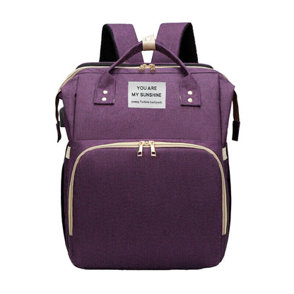 Foldable Travel Backpack with Portable Rest Mat - Grey