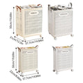 Premium Folding Laundry Basket with Wheels – Beige Medium