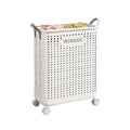 Premium Folding Laundry Basket with Wheels – Beige Medium