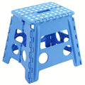 Premium Blue Portable Folding Plastic Stool 13 Inch 300lb Capacity