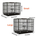Premium Metal Dog Crate with Divider & Pull-Out Tray - Large Blue