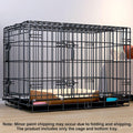 Premium Metal Dog Crate with Divider & Pull-Out Tray - Large Blue