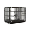 Premium Metal Dog Crate with Divider & Pull-Out Tray - Large Blue