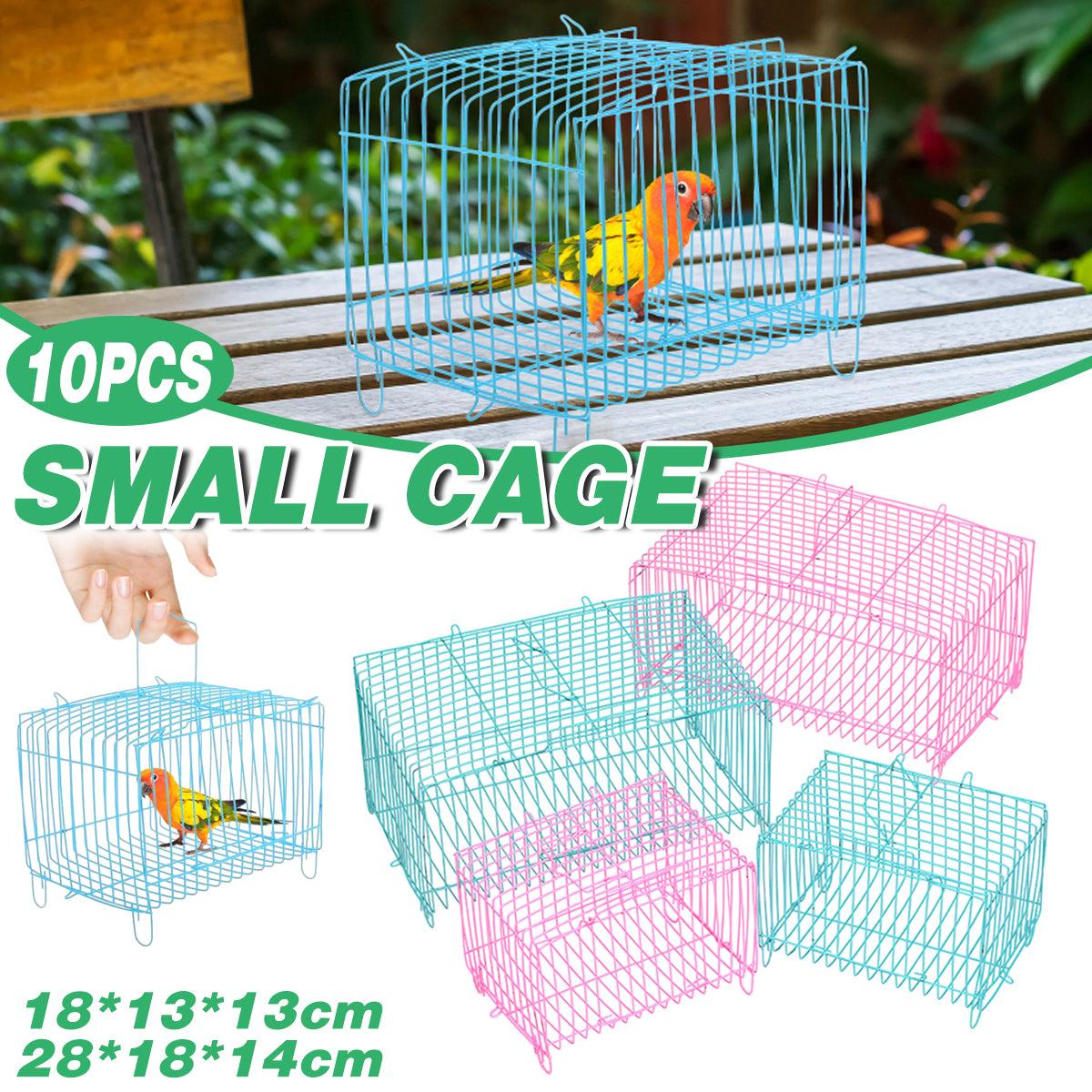 Collapsible Wire-Frame Pet Transport Cages - Small (5.11x7x5.11 in) & Large (7x11x5.5 in) - 10pcs