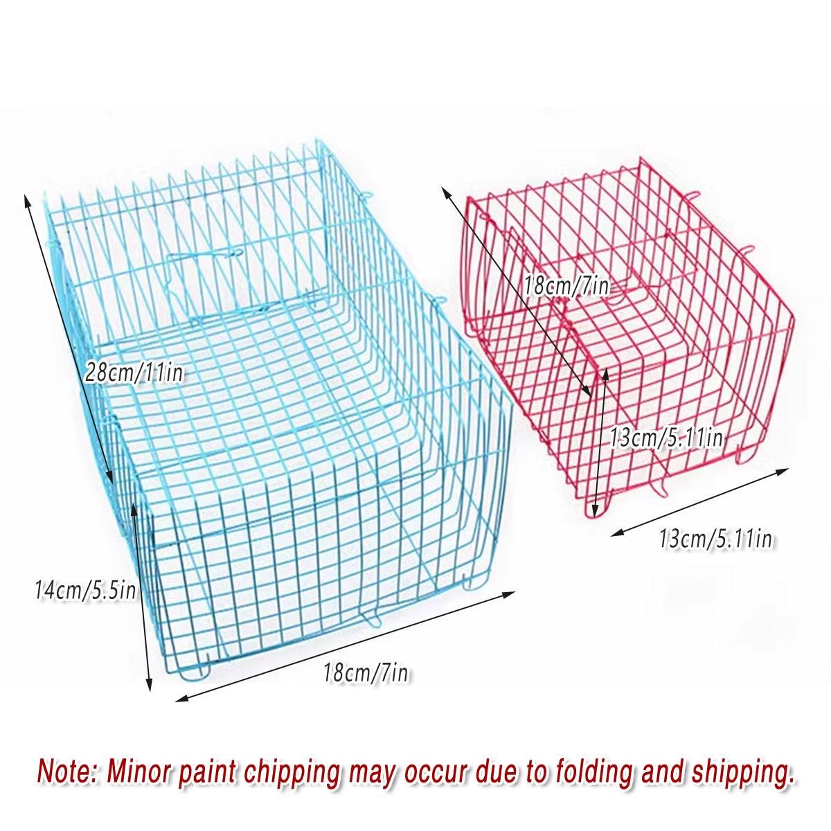 Collapsible Wire-Frame Pet Transport Cages - Small (5.11x7x5.11 in) & Large (7x11x5.5 in) - 10pcs