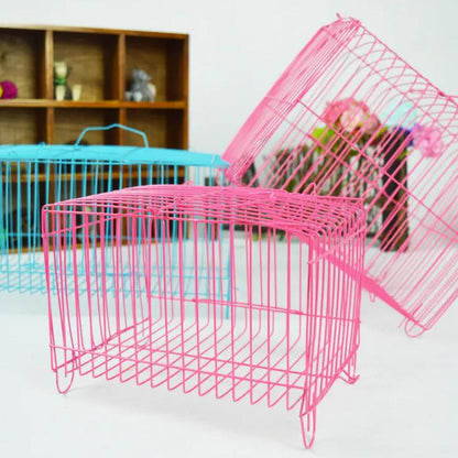 Collapsible Wire-Frame Pet Transport Cages - Small (5.11x7x5.11 in) & Large (7x11x5.5 in) - 10pcs