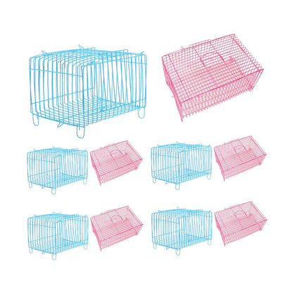 Collapsible Wire-Frame Pet Transport Cages - Small (5.11x7x5.11 in) & Large (7x11x5.5 in) - 10pcs