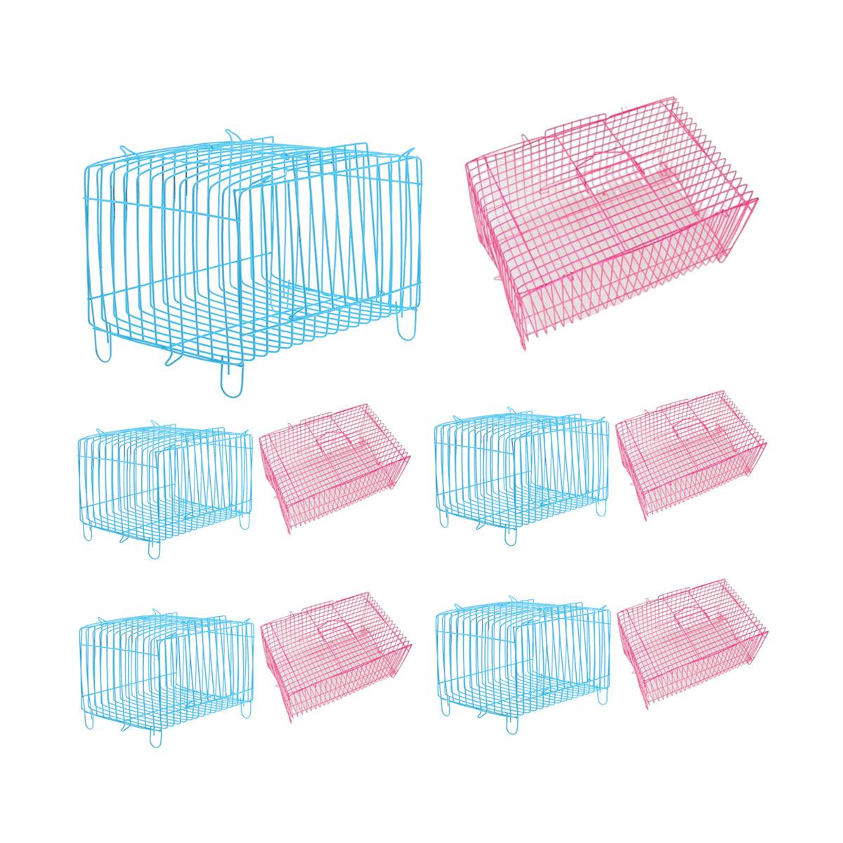 Collapsible Wire-Frame Pet Transport Cages - Small (5.11 x 7 x 5.11 in), 10pcs
