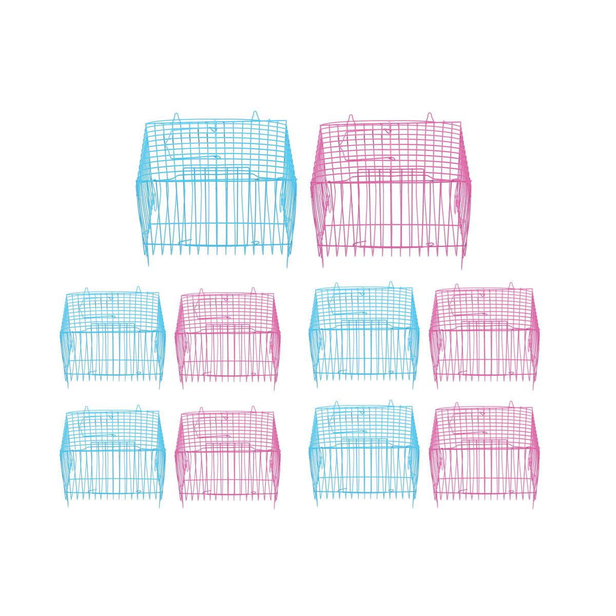 Collapsible Wire-Frame Pet Transport Cages - Small (5.11 x 7 x 5.11 in), 10pcs