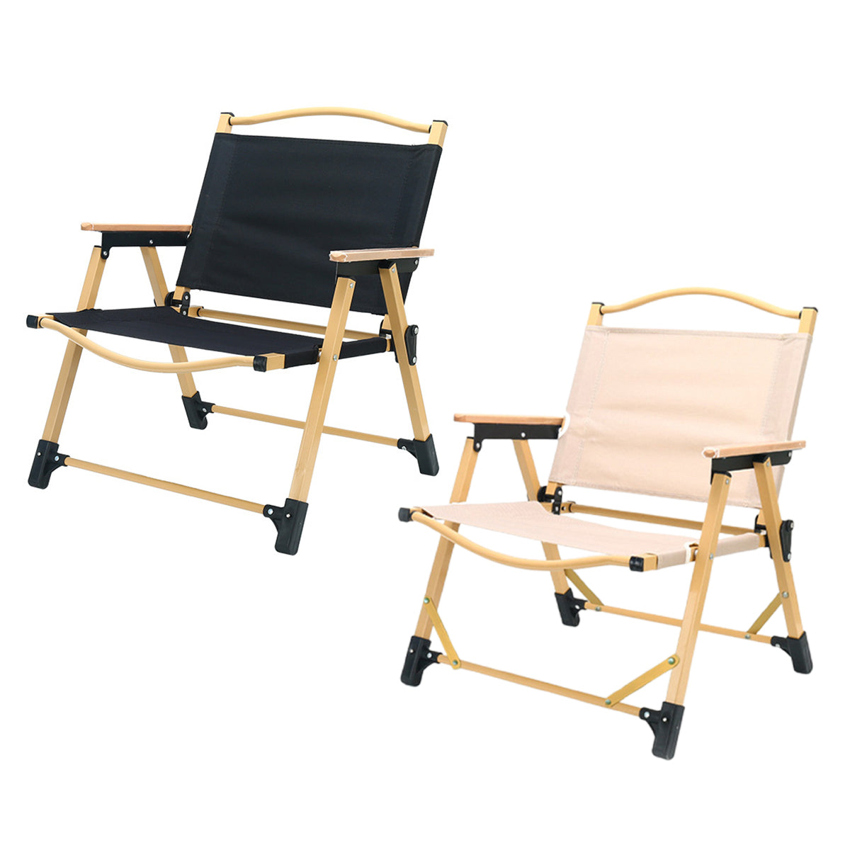 Portable Outdoor Folding Chair - Compact Camping Seat - Khaki