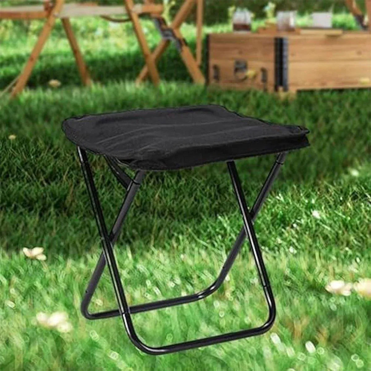 Premium Khaki Portable Folding Camping Chair Handbag Stool with Steel Frame