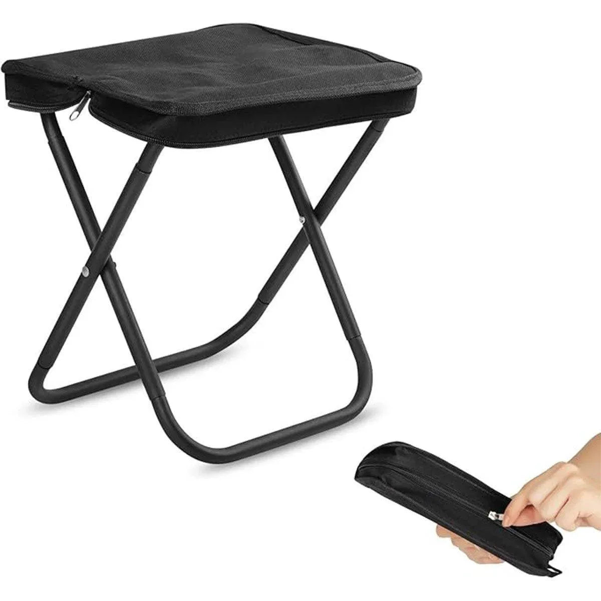 Premium Khaki Portable Folding Camping Chair Handbag Stool with Steel Frame