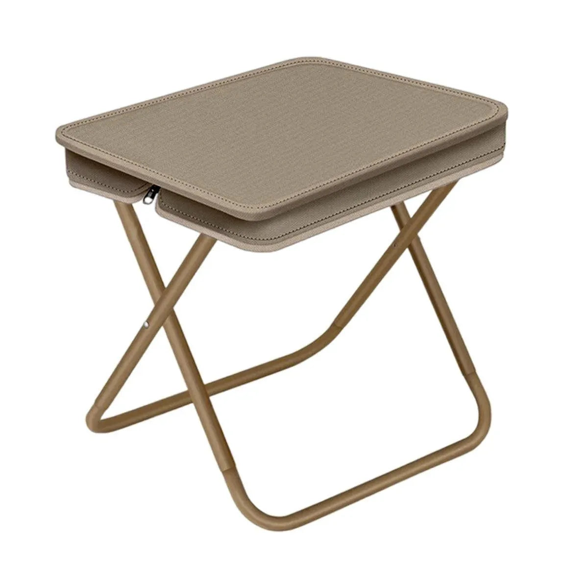 Premium Khaki Portable Folding Camping Chair Handbag Stool with Steel Frame