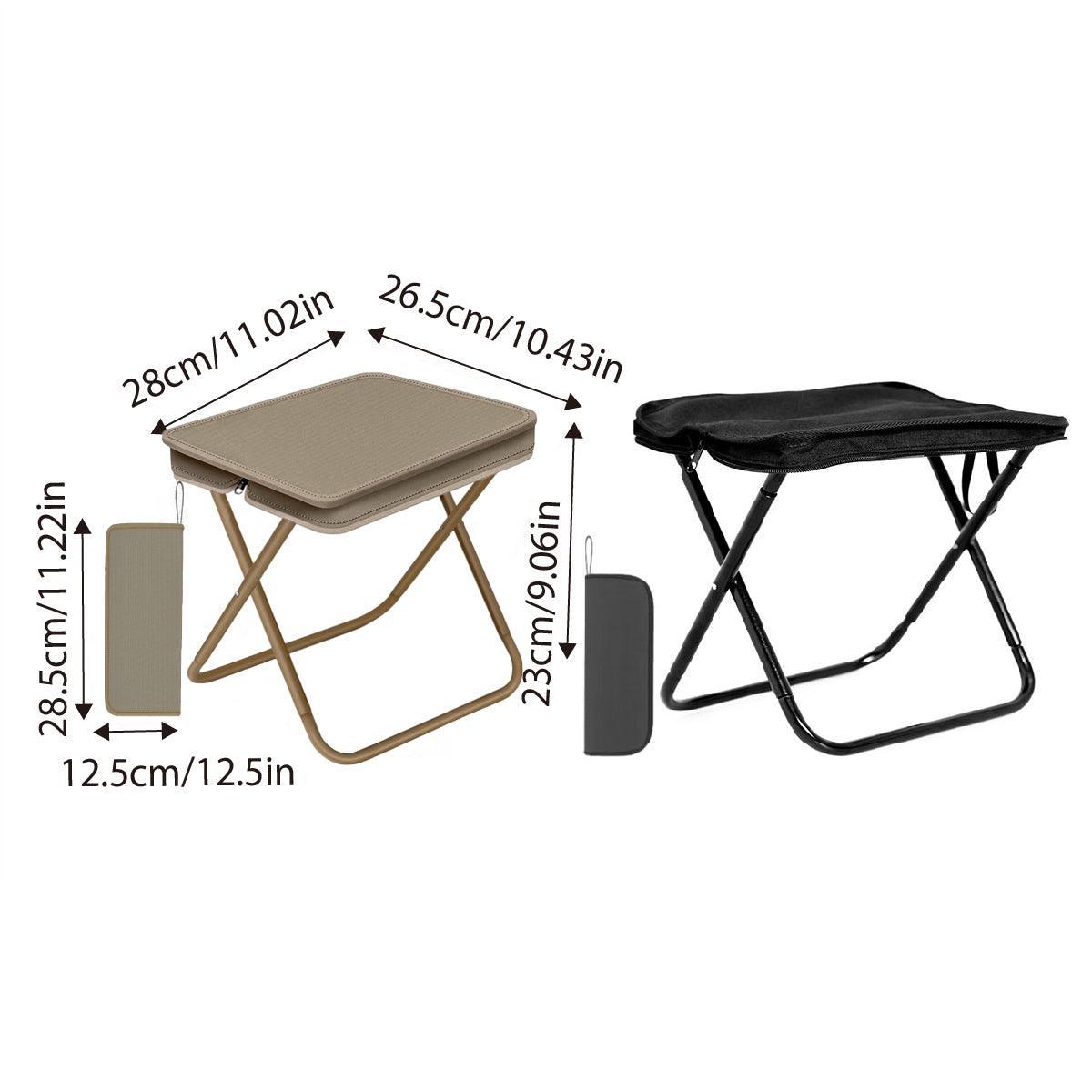 Premium Khaki Portable Folding Camping Chair Handbag Stool with Steel Frame