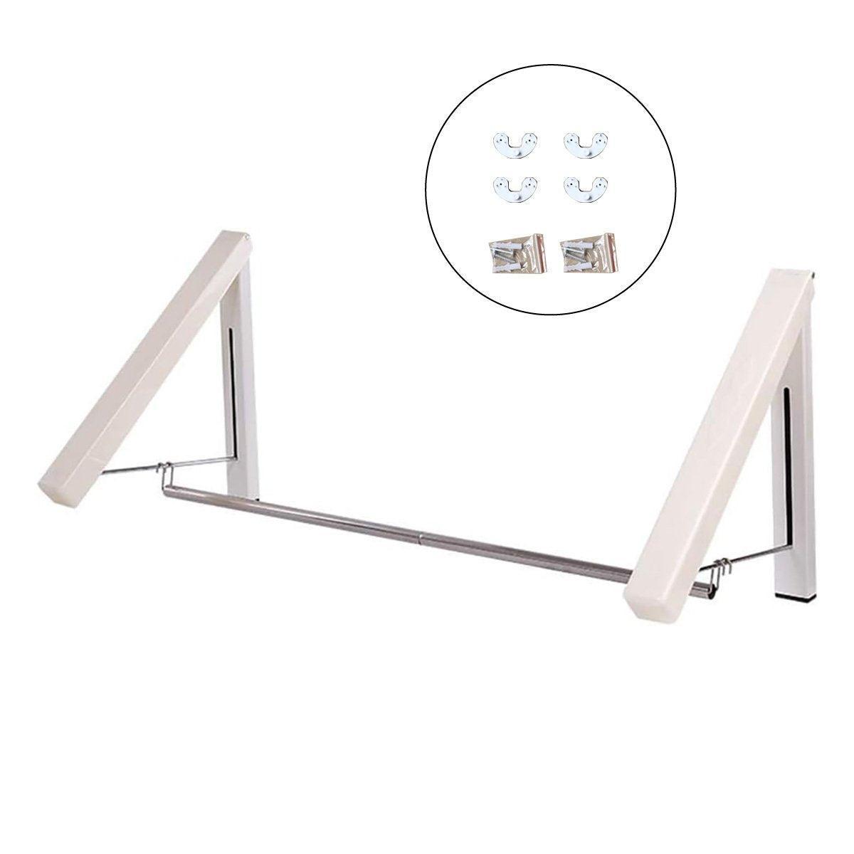 Mini Wall Hanging Retractable Clothes Drying Rack Space Saving Laundry Hanger - D