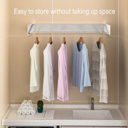 Invisible White Wall-Mounted Foldable Clothes Drying Rack