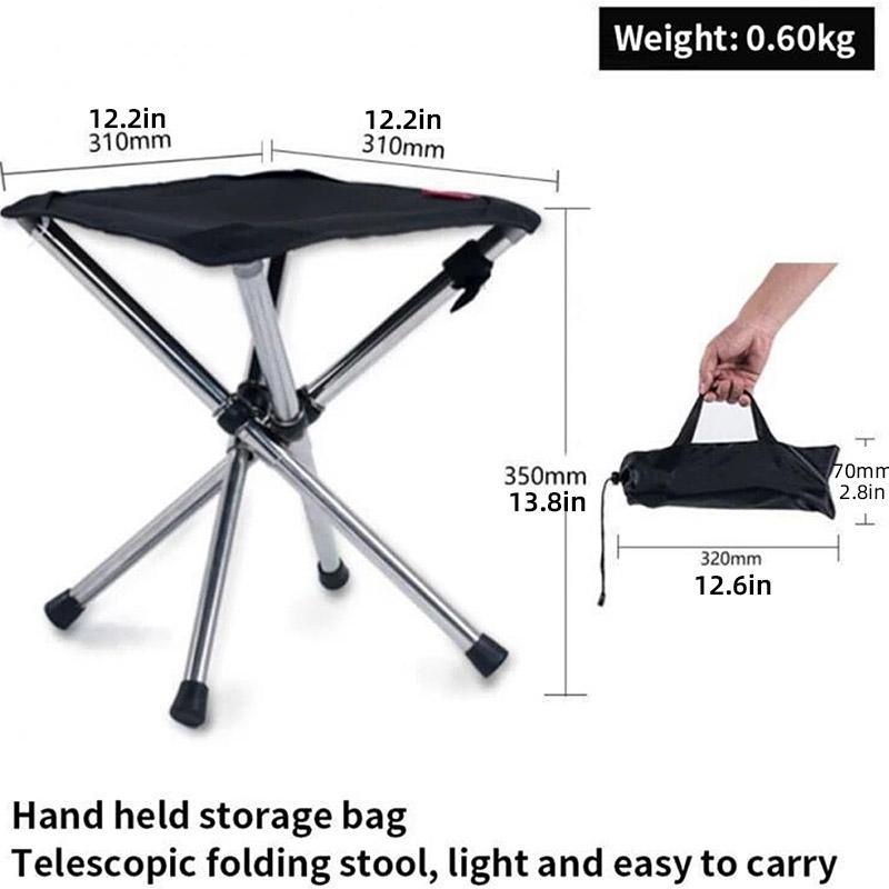 Lightweight Telescopic Folding Stool for Camping and Fishing