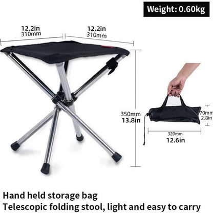 Lightweight Telescopic Folding Stool for Camping and Fishing