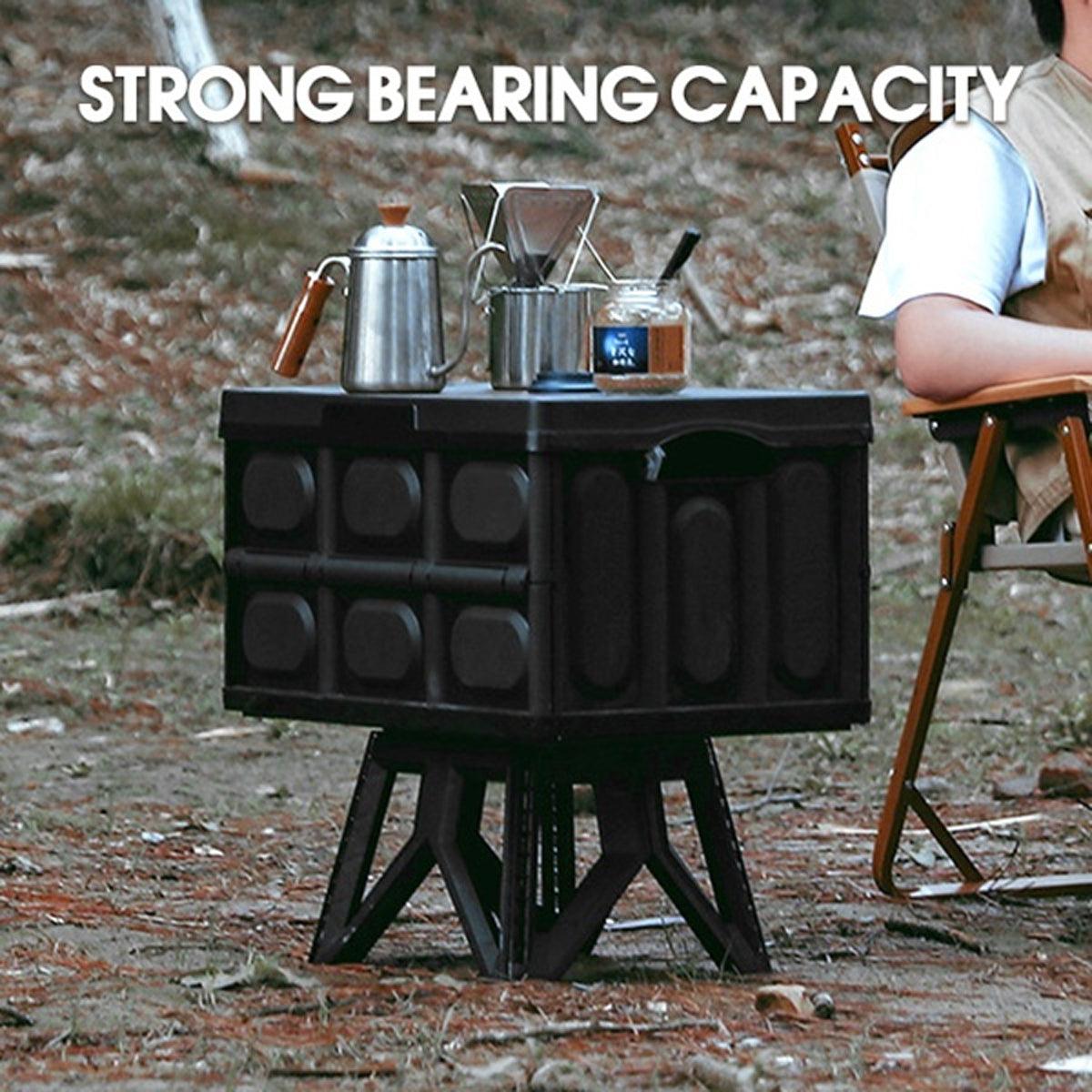 Premium Foldable Fishing Stool - Portable Compact Plastic Bench - Black