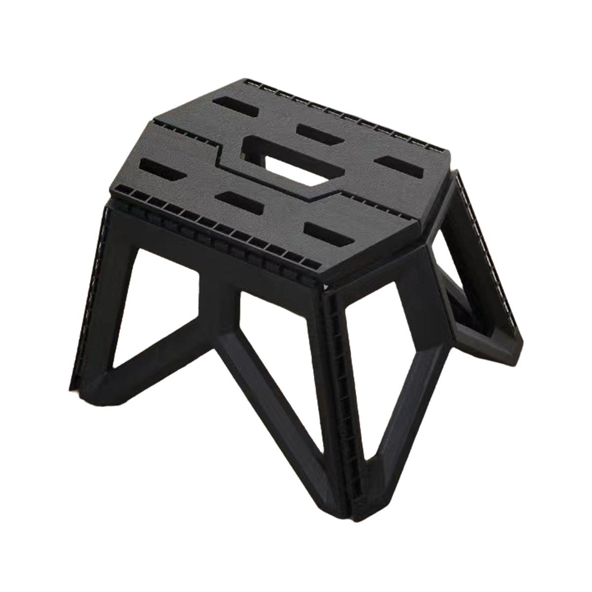 Premium Foldable Fishing Stool - Portable Compact Plastic Bench - Black