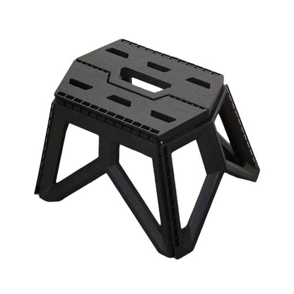 Premium Foldable Fishing Stool - Portable Compact Plastic Bench - Black