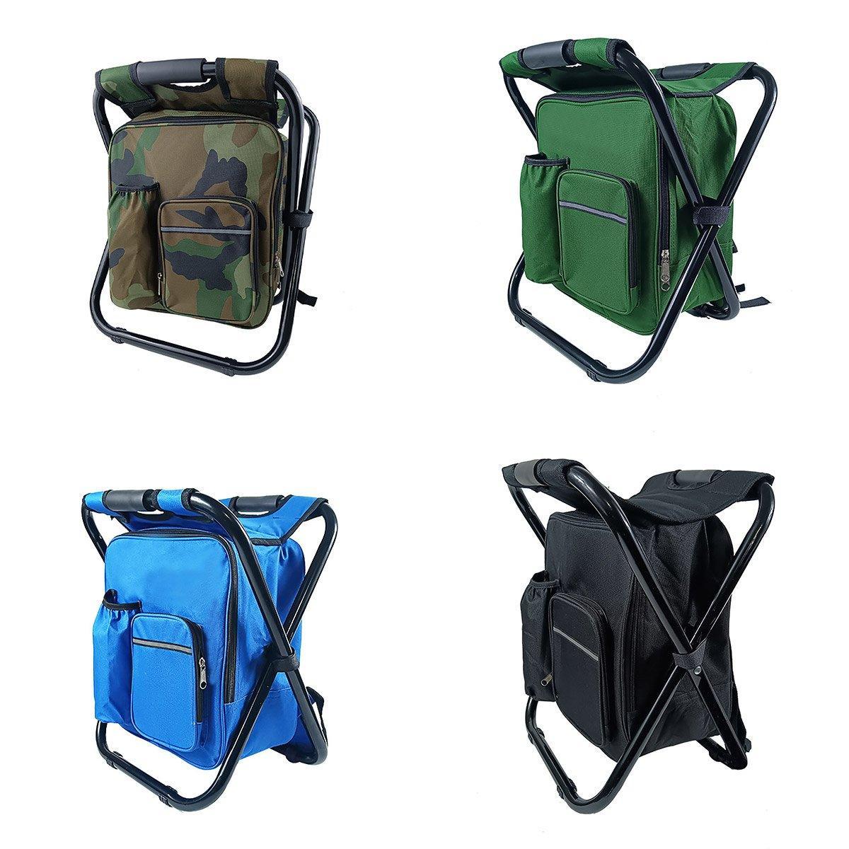 Portable Folding Backpack Chair for Fishing & Camping - Green
