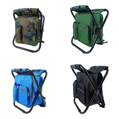 Portable Folding Backpack Chair for Fishing & Camping - Green