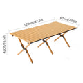 Premium 120x60cm Folding Picnic Camping Table Yellow Wood Grain Outdoor