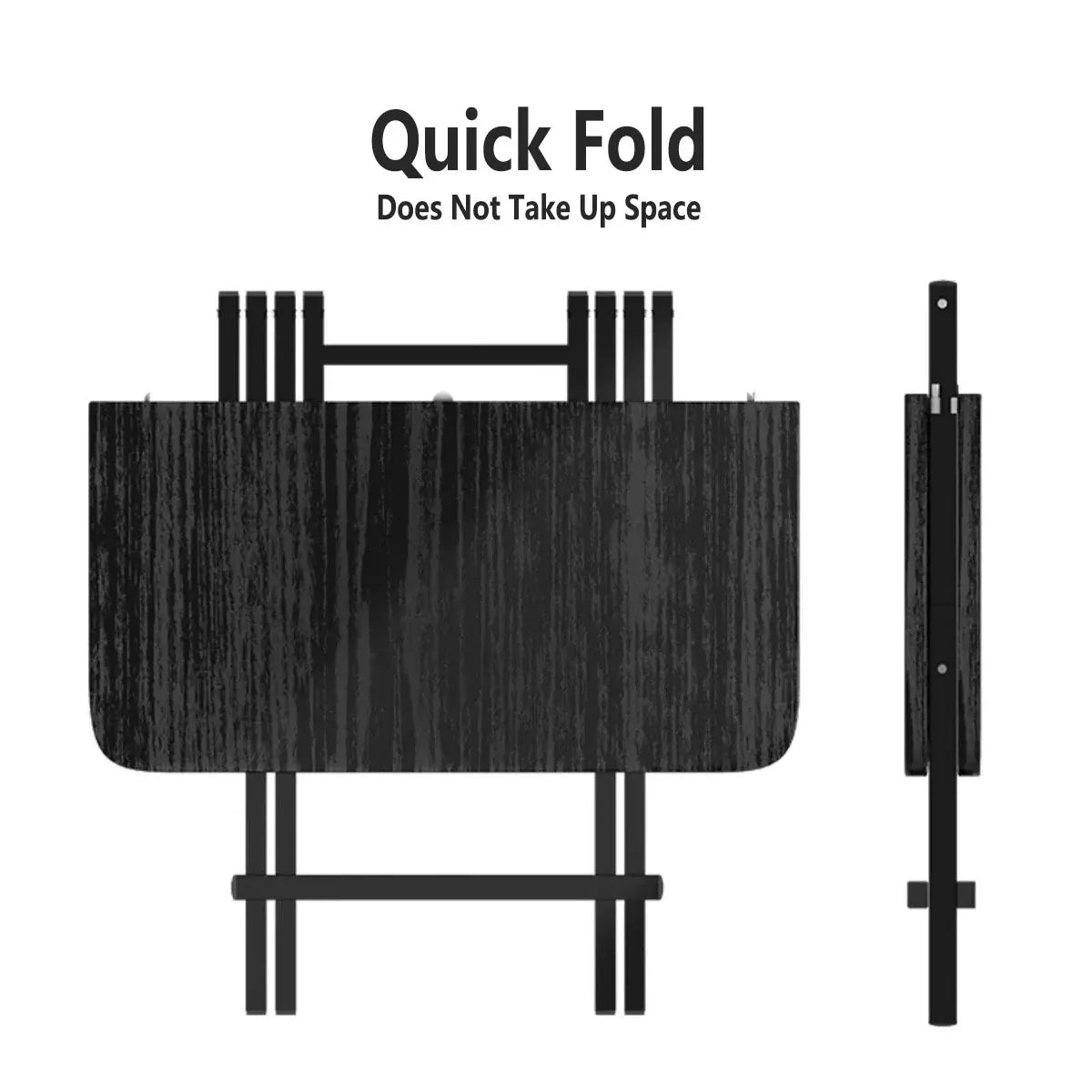 Premium 60x60cm Folding Dining Table Dark Woodgrain Compact Space Saving