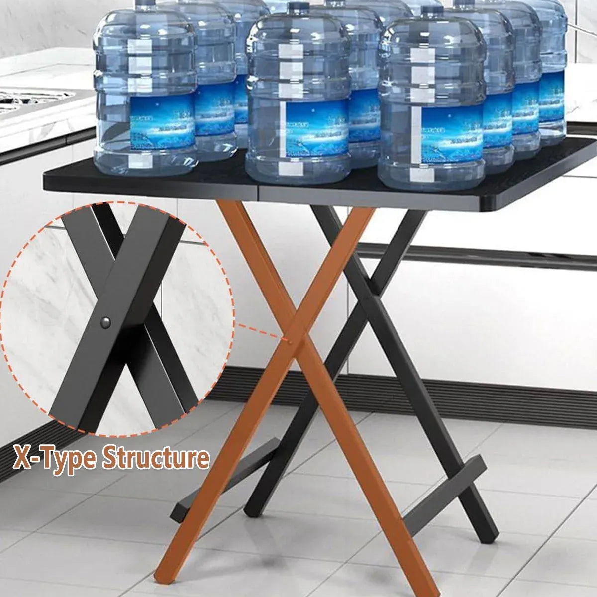 Premium 60x60cm Folding Dining Table Dark Woodgrain Compact Space Saving