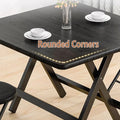 Premium 60x60cm Folding Dining Table Dark Woodgrain Compact Space Saving