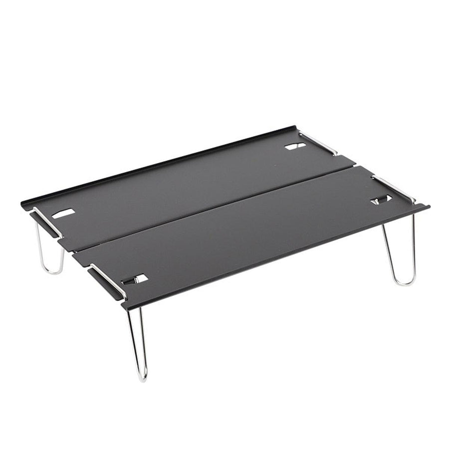 Premium Mini Aluminium Alloy Folding Camping Table Black 29x21cm