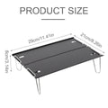 Premium Mini Aluminium Alloy Folding Camping Table Black 29x21cm