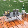 Premium Mini Aluminium Alloy Folding Camping Table Black 29x21cm